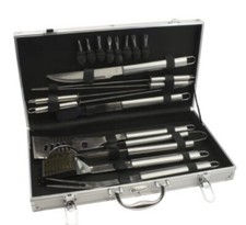 Grillbesteck 18-teilig im Grillkoffer Leopold
