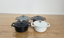  Gusseisen Mini Topf 4x Schwarz, Weiß ,Grau- Kleine Auflaufform