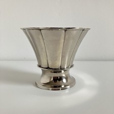 Vintage Übertopf versilbert Firma Art Decor München Blütenform 1980er