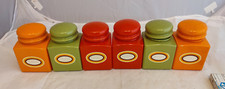 6 kleine Vorratsdosen - 70er Jahre - Retro Kunststoff Plastik Dosen