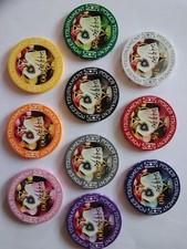 10 Profi Laser Poker Chips Tournament Werte bis 25.000er  Metallkern Top