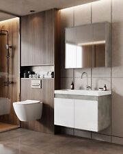 Badmöbel Set Unterschrank 50 /60 /80 cm Spiegelschrank Waschbecken Alfa 2 Farben