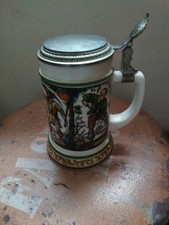 Bierkrug mit zinndeckel - bierkrug,