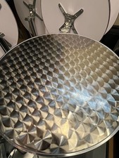 7 Bistro/Stehtische Aluminium, rund, solide Tischplatte mit Edelstahlkern