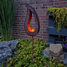 Edelrostoptik Metall Garten Deko XXL Kerze Tropfen Herbst Winter