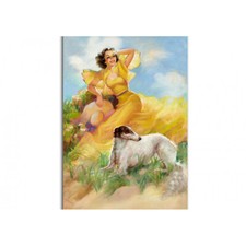 Windhund * Levrier  *  BORZOI  * Barsoi  &  PIN UP GIRL   * Postcard # A39