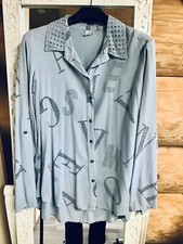 Liberty Hemdbluse Größe L 100% Lyocell Lochstickerei