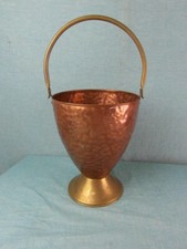 Sektkühler Antik Kupfer Messing Eiseimer Henkel Weinkühler Vintage 1950/60 014c4
