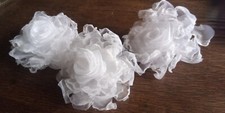 3 x Organza Stoffrose Rosen