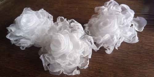 Organza stoffrose rosen - 3,