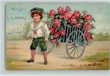 13109480 - Namenstag Junge Handkarre Rosen Kind