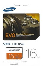 16 GB SAMSUNG EVO SDHC UHS-I