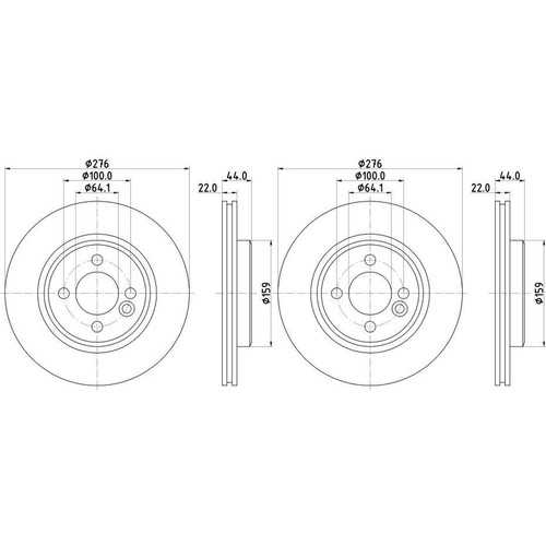 Hella bremsscheiben 276mm - 2x,