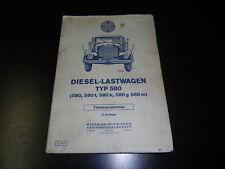 Teilekatalog Ersatzteilkatalog Steyr Diesel Lastwagen Typ 580 f k g m von 1958