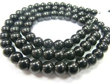 Glasperlen rund schwarz 6mm