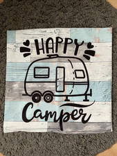 2 x Kissenbezug Wohnwagen  Happy Camper Camping Kissenhülle
