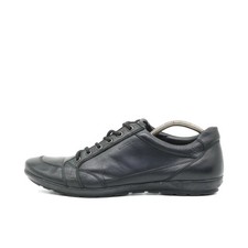 Geox Herren UOMO CASUAL Schuh Schwarz Leder Atmungsaktiv Respira Sneaker EU 45