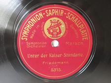 78rpm Seltene SYMPHONION SAPHIR ! UNTER DER KAISER-STANDARTE / BIZET CARMEN