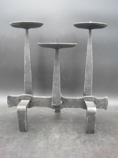 brutalist hand-geschmiedeter Eisen-Leuchter  Schmiedeeisen Kerzenleuchter 60er