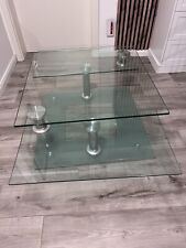 Couchtisch Glas schwenkbar, quadratisch 80cm, 43cm hoch