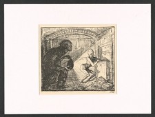 Alfred Kubin, Lithographie in Stein signiert