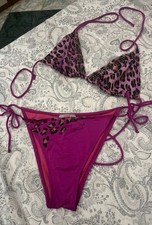 Neckholder Bikini von Guess Gr.M-38/40 schwarz/pink Leomuster  w.NEU