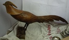 alte Holzfigur Fasan Goldfasan