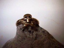 WMM Werner Müller Mannheim-Toten-Kopf-Ring-Freimaurer-585-Gold-Saphir-Hochgrade