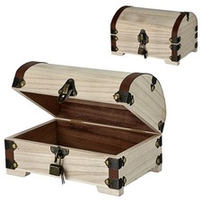 Holztruhe Schatztruhe 21x13x15 Schloss Deckel Truhe Aufbewahrung Deko Holzkiste