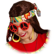 Hippie Kopfband Love Bunt Stirnband 137 x 7 cm Kostüm-Zubehör für Erwachsene