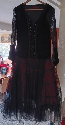 Gothic kleid rot schwarz - *, /