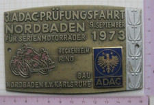 ADAC NORDBADEN KARLSRUHE 3. PRÜFUNGSFAHRT 1973 ......... MOTORRAD-Plakette (156)
