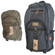 Rucksack XL schwarz grün Baumwolle Tasche Reise Herren Damen Schule Arbeit neu