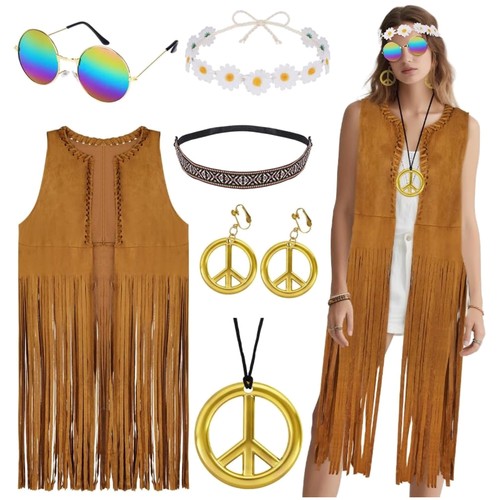 Hippie damen kostüm set - set, 70er