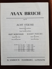 Noten Klarinette, Bratsche und Klavier, Max Bruch Trio Nr.6 op . 83