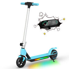 Elektroscooter Kinder Blau Elektroroller 130W Bis 8KM Klappbar E-Scooter Mit LCD