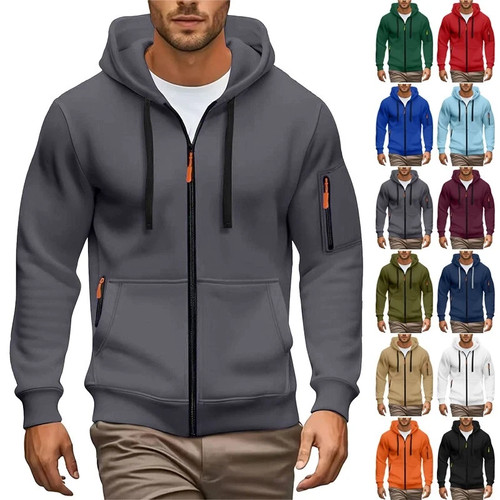Herren langarm sweatshirt zip - sweatshirt,