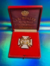 seltenes Etui für den Kriegsorden Wilhelm Ernst von Sachsen, TH. Müller !