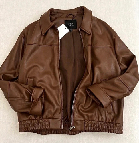 Zara damen lederjacke braun - damen,