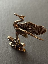 Stehender Kranich aus Messing | Stolze Vogel Figur | Deko Tierfigur Metall