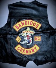 Bandidos MC Style Leather Vest 1% Outlaw Biker Germany Club Patch Jacket