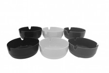 MC-Trend Aschenbecher Set 6 Stück Melamin rund Outdoor 3 Farben stapelbar