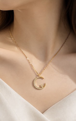 Damen goldene mond stern - goldene,