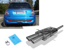 Fox Sportauspuff mittig Mini Cooper S R56 2x88x74mm oval schräg