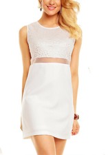Minikleid Weiß Damen