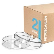 Tuuters 2x Labor Petrischale / Petrischalen aus Glas mit Deckel Futternapf