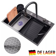 Edelstahl Küchenspüle Spülbecken Wasserfallspüle Küchenarmatur Einbauspüle Set