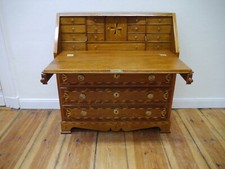 Biedermeier Sekretär  Eiche Pflaume Intarsien 1800 Schellack poliert restauriert