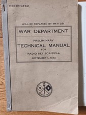 US Army 1943 Orig. Dienstvorschrift Funkgerät SRC 555