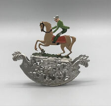 Wunderschönes Pferd Reiter Wippe Filigranes Zinn Babette Schweizer Figur